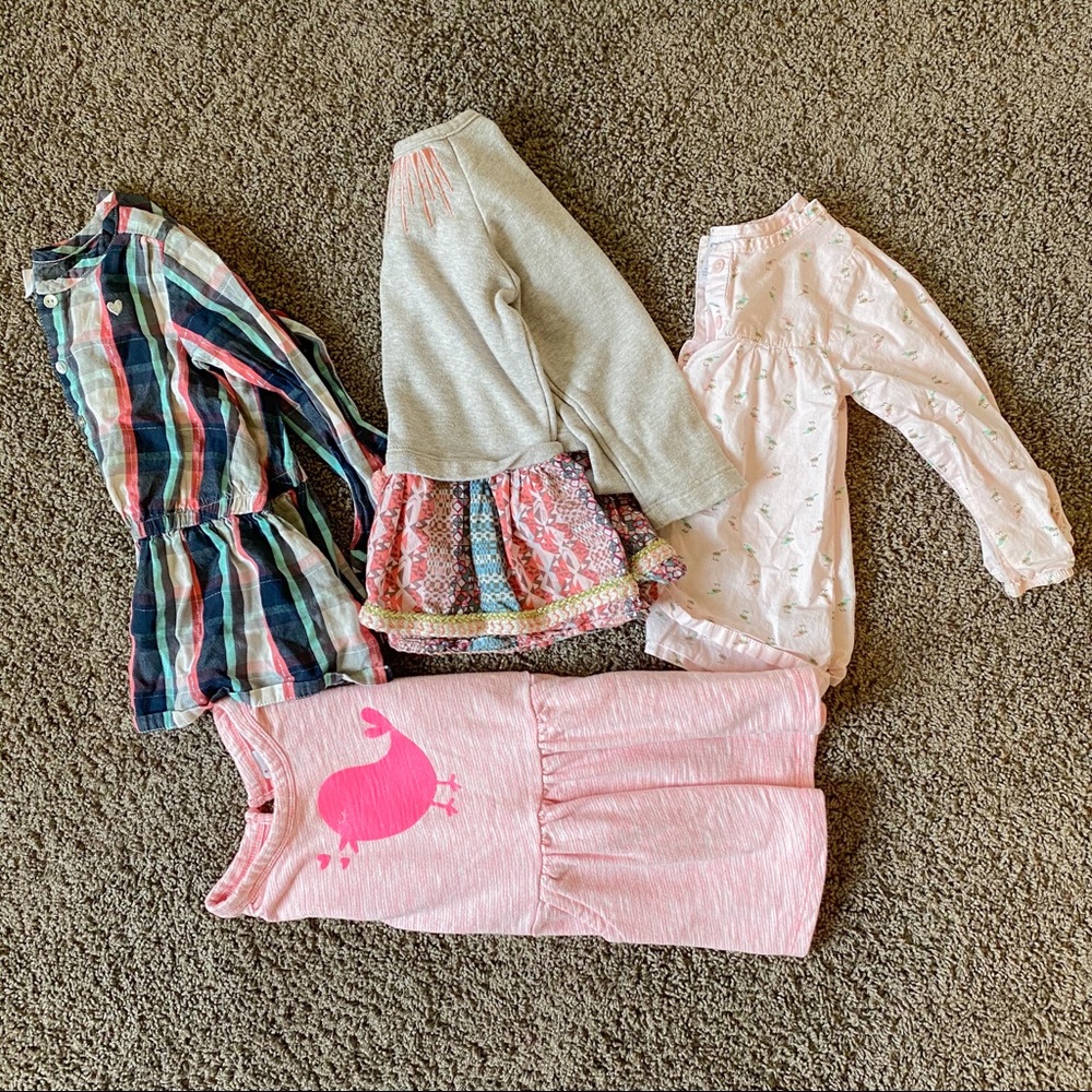 2T 3T Girls Long Sleeve Tops